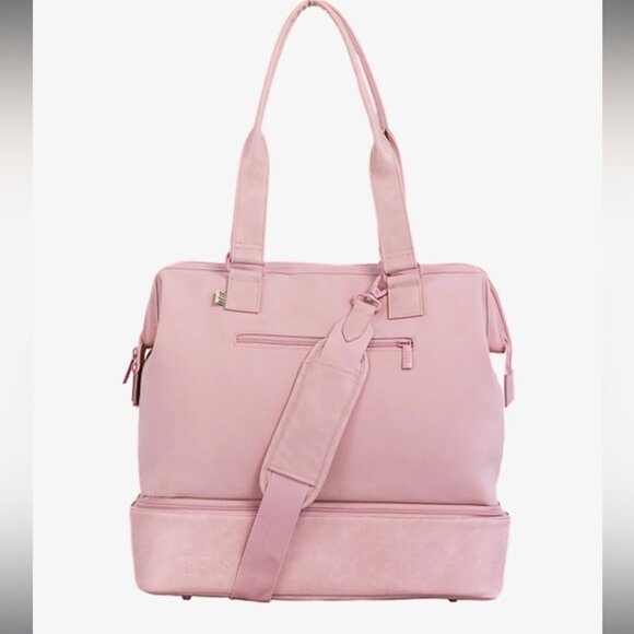 BEIS Handbags - Beis mini covertible weekender atlas pink carry on strap attaches to luggage